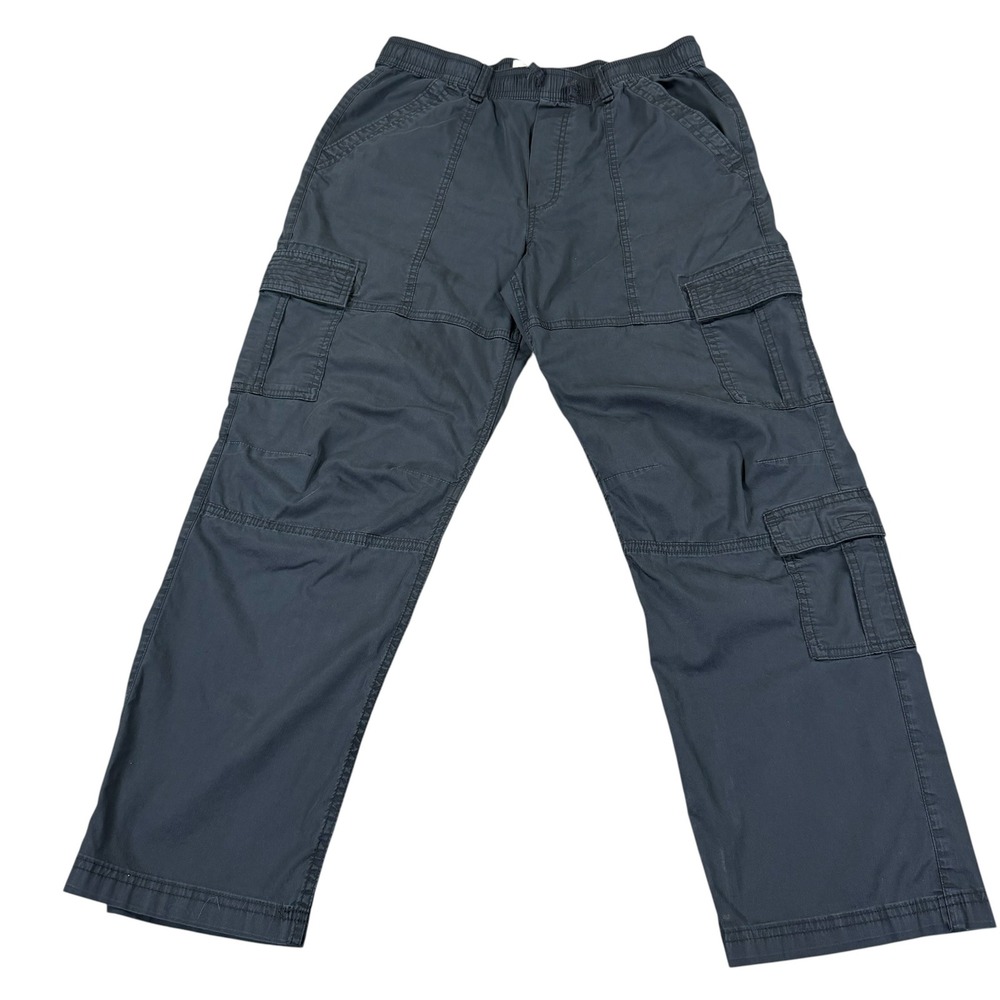 Abercrombie Kids Boys 17/18 Black Baggy Cargo Pants Stretch Utility Pockets
